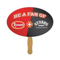 Digital Oval/Football Fast Fan w/ Wooden Handle & Front Imprint (1 Day)